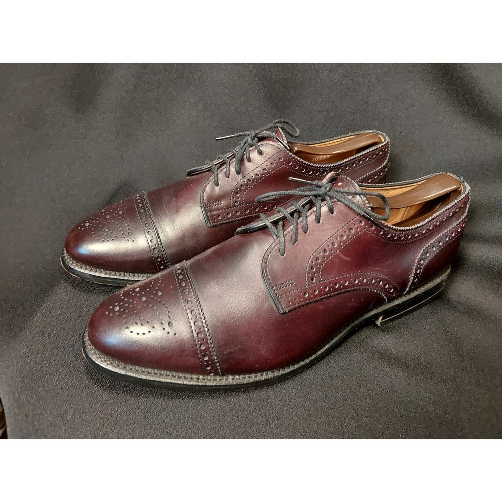 Allen Edmonds Sanford 5277 Burgundy Leather Cap Toe Brogue Derby SANFORD 8.5‎ E